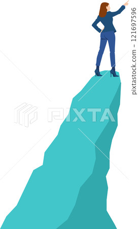 站在懸崖上的女商人的插圖 站在懸崖上的女商人的插圖 121697596