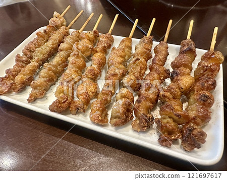 北九州當地美食烤雞肉串/雞皮 121697617