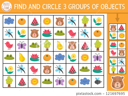 Capybara seek and find game with traditional symbols. Attention skills training puzzle with tangerine, dragonfly, frog. Capibara printable activity for kids. Searching puzzle. Find groups of objects Capybara seek and find game with traditional symbols. Attention skills training puzzle with tangerine, dragonfly, frog. Capibara printable activity for kids. Searching puzzle. Find groups of objects 121697695