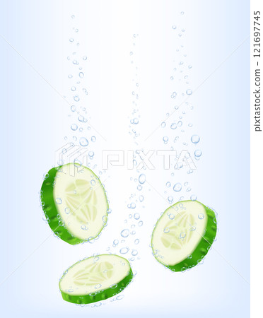 slice of fresh green lime with splash 121697745
