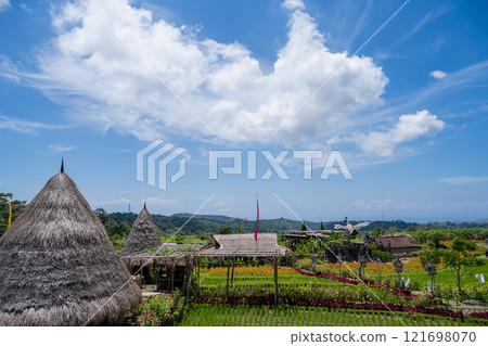 Bali, Indonesia - October 22, 2024: View of Maha Gangga Valley restaurant. 121698070