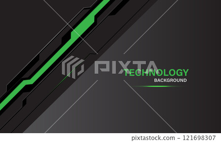 Abstract grey metallic green black line circuit technology futuristic style geometric background design modern vector 121698307