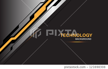 Abstract silver yellow black line circuit technology futuristic style geometric background design modern vector Abstract silver yellow black line circuit technology futuristic style geometric background design modern vector 121698308