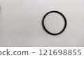 Subject shot of black scrunchies. rubber band. The vogue accessories are isolated on the white background. 121698855