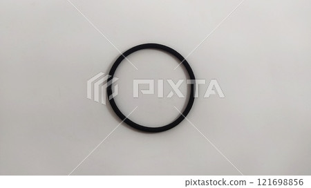 Subject shot of black scrunchies. rubber band. The vogue accessories are isolated on the white background. Subject shot of black scrunchies. rubber band. The vogue accessories are isolated on the white background. 121698856