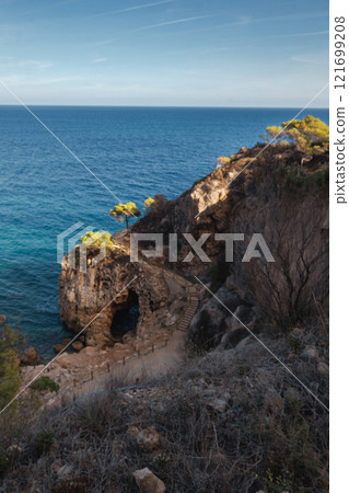 rocks and stones on the background of the sea 121699208