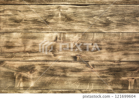 Wooden background with horizontal boards with wood structure 121699604