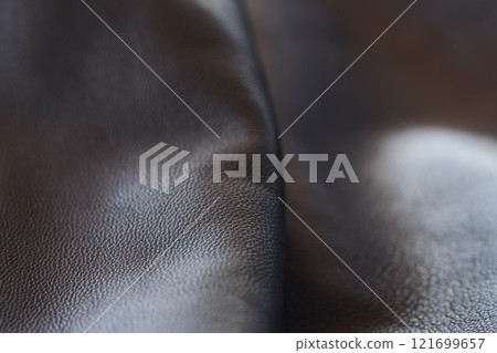 Closeup full grain gray brown leather clothes background 121699657