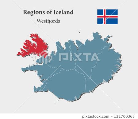Vector map Iceland - Westfjords region Vector map Iceland - Westfjords region 121700365