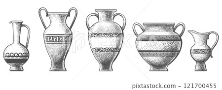 Hand drawn Greek vases 121700455
