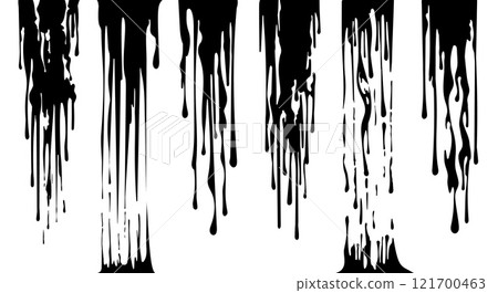 Abstract dripping paints black ink Abstract dripping paints black ink 121700463