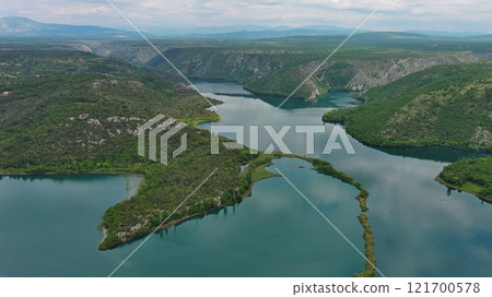 Krka National Park aerial view Krka National Park aerial view 121700578