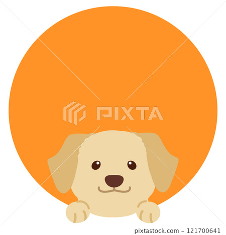 Simple and cute Labrador round icon 121700641