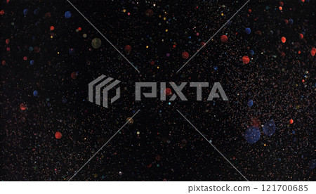 Bokeh background. Dark red gold magical christmas bokeh background 121700685