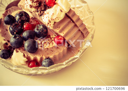 ice cream and berry fruit 121700696