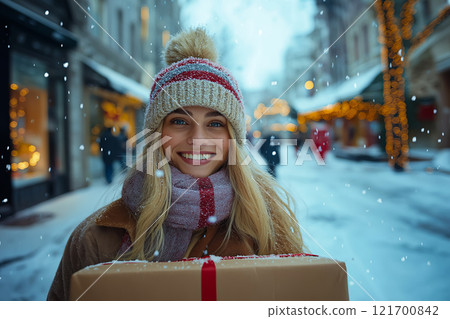 Winter shopping event. Winter shopping concept. Winter shopping event. Winter shopping concept. 121700842