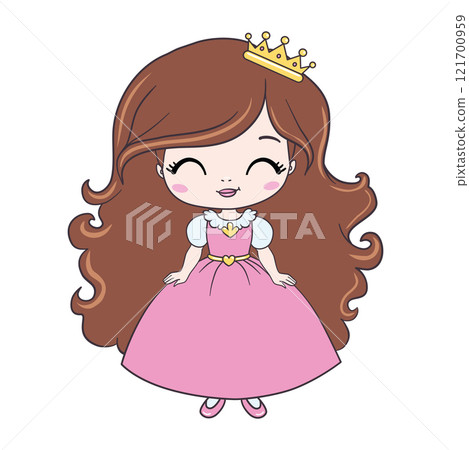 Hand drawn beautiful, cute, romantic redhead curly girl with freckles on the background with words Princess. Vector illustration. Hand drawn beautiful, cute, romantic redhead curly girl with freckles on the background with words Princess. Vector illustration. 121700959