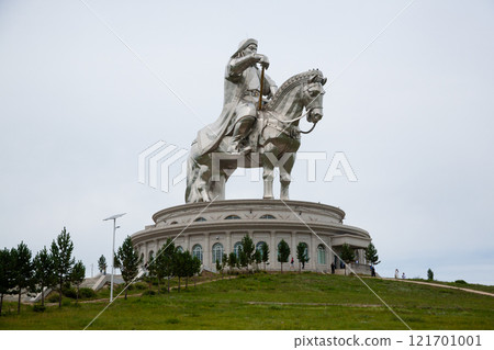Genghis Khan equestrian statue view, Mongolia 121701001
