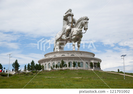 Genghis Khan equestrian statue view, Mongolia 121701002