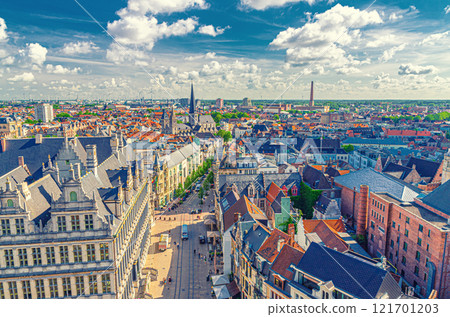 Ghent city historical centre, Flemish Region, Belgium 121701203