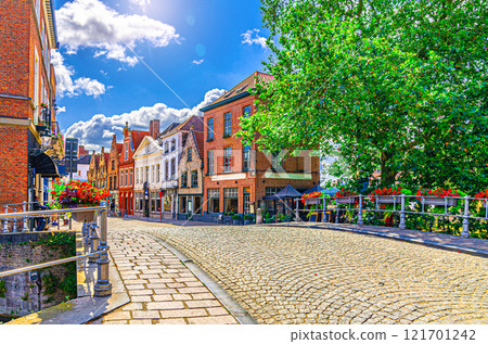 Bruges city historical centre, Flemish Region, Belgium 121701242