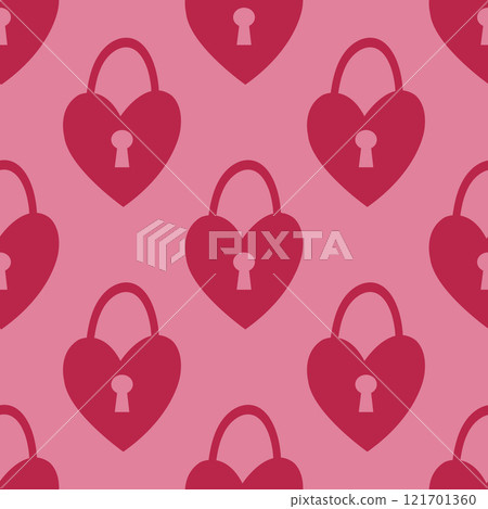 A colorful seamless pattern with heart shaped padlock. Saint Valentine's Day celebration print. A colorful seamless pattern with heart shaped padlock. Saint Valentine's Day celebration print. 121701360