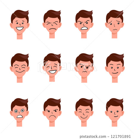 Portraits of man. Boy Avatar. Male emotions. Portraits of man. Boy Avatar. Male emotions. 121701891