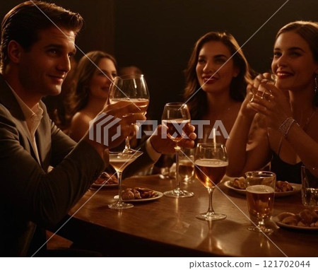 People drinking alcohol at a party People drinking alcohol at a party 121702044