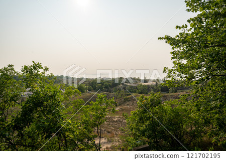 Lush Greenery, Rolling Dunes, and Scenic Trails at Indiana Dunes National Park. Lush Greenery, Rolling Dunes, and Scenic Trails at Indiana Dunes National Park. 121702195