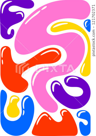 Liquid smooth shapes trendy pattern 121702371