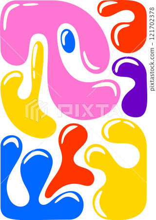 Multicolored abstract fluid shapes background Multicolored abstract fluid shapes background 121702378