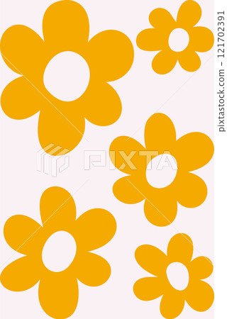 Trendy botanical abstract flower shape Trendy botanical abstract flower shape 121702391