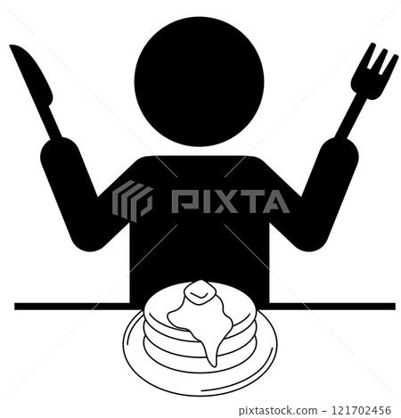 吃煎餅的人的象形圖 吃煎餅的人的象形圖 121702456