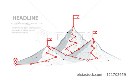 Digital mountain route. Digital technology transformation, overcoming difficulty 121702659