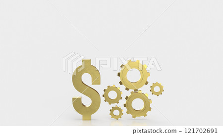 The Gold dollar symbol and gear for technology or Business concept 3d rendering. 121702691