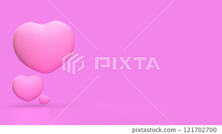 The Heart on Pink Background for Valentine or Love concept 3d Rendering. 121702700