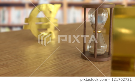 The Sand clock and money symbol for Business concept 3d rendering. The Sand clock and money symbol for Business concept 3d rendering. 121702721