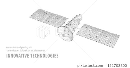 Satellite isolated on white. Space exploration, GPS technology, Spacecraft station Satellite isolated on white. Space exploration, GPS technology, Spacecraft station 121702800