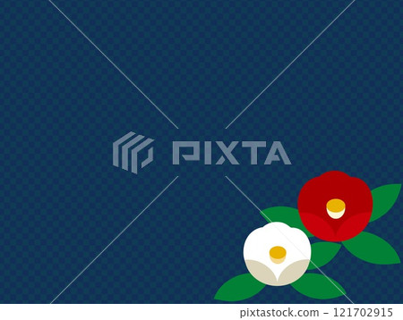 山茶花格子圖案 121702915