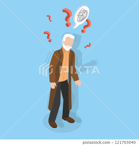3D Isometric Flat Vector Illustration of Senior Disease, Elderly Man With Parkinson Tremors 3D Isometric Flat Vector Illustration of Senior Disease, Elderly Man With Parkinson Tremors 121703040