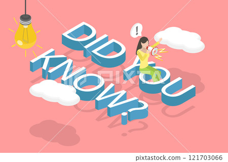 3D Isometric Flat Vector Illustration of Did You Know, Interesting Facts 121703066