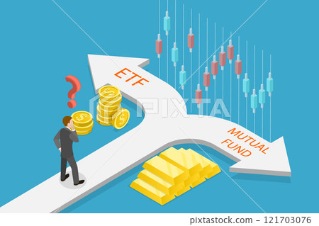 3D Isometric Flat Vector Illustration of Exchange Traded Fund, ETF On The Stock Exchange To Invest In A Variety Of Securities 3D Isometric Flat Vector Illustration of Exchange Traded Fund, ETF On The Stock Exchange To Invest In A Variety Of Securities 121703076