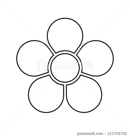 Flower diagram with 5 petals. Floral pie chart divided on five equal sectors in leaf shapes isolated on white background. Template for data presentation. Vector graphic illustration Flower diagram with 5 petals. Floral pie chart divided on five equal sectors in leaf shapes isolated on white background. Template for data presentation. Vector graphic illustration 121703732