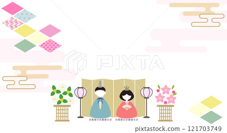 Simple and cute Hinamatsuri background illustration material 121703749
