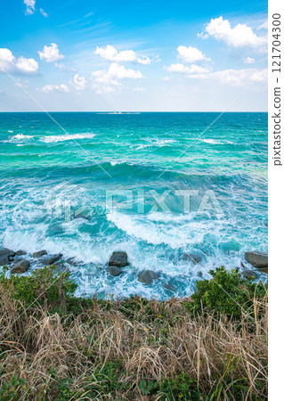 冬季海岸和藍天 121704300