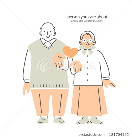 A stylish and simple illustration of a happy couple 121704365