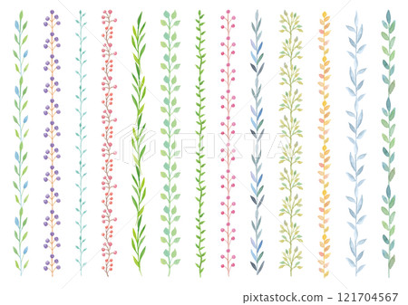 水彩植物裝飾線條13件套 121704567
