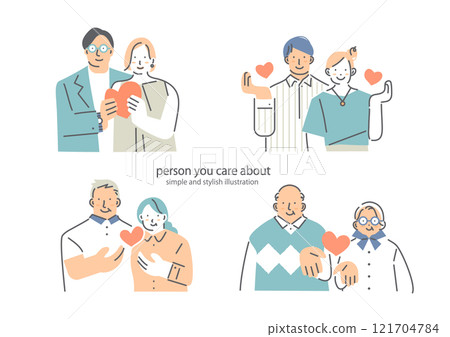 A stylish and simple illustration of a happy couple 121704784