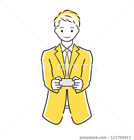 一名商人遞出名片的插圖 121704913