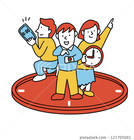 Illustration of a business person managing time - Timekeeper 121705001